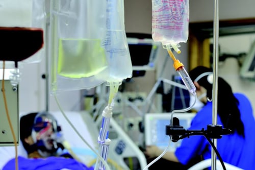 Medical hospital with patient