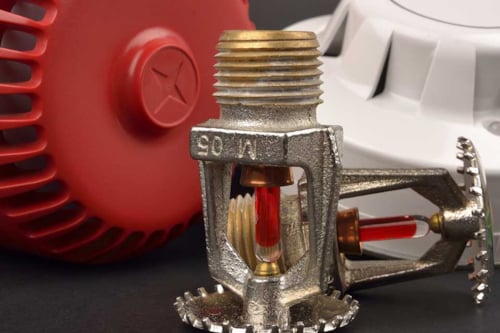 Fire alarm system sprinklers