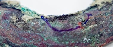 close-up of a cathodic pipe